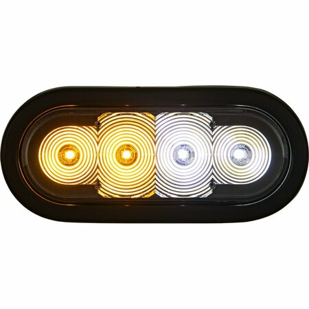 BUYERS PRODUCTS 6 Inch LED Oval Strobe Light with Amber/Clear LEDs and Clear Lens SL62AC